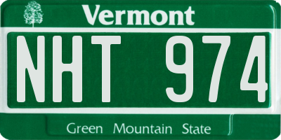 VT license plate NHT974