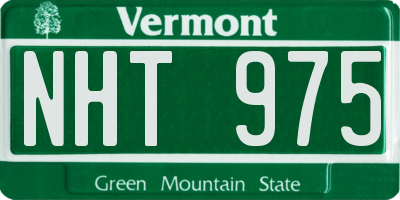 VT license plate NHT975