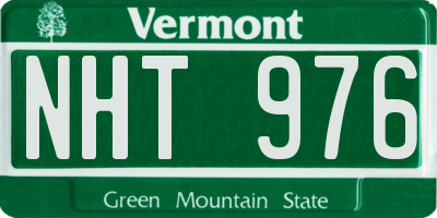 VT license plate NHT976