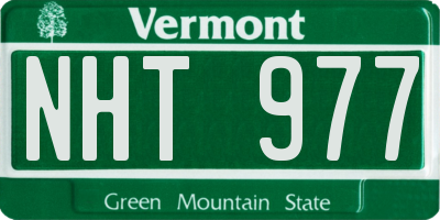 VT license plate NHT977