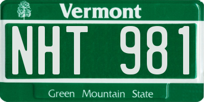 VT license plate NHT981