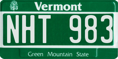 VT license plate NHT983