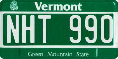 VT license plate NHT990
