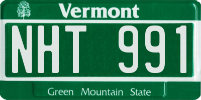 VT license plate NHT991