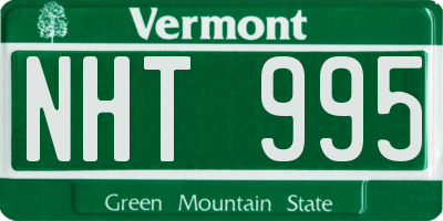 VT license plate NHT995