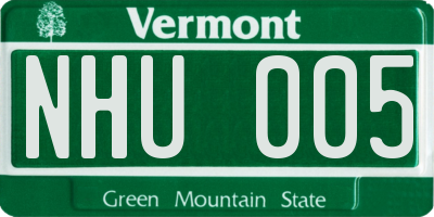 VT license plate NHU005