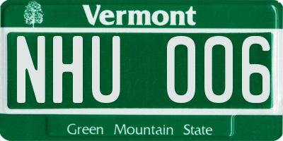 VT license plate NHU006