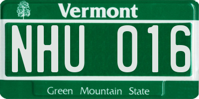 VT license plate NHU016