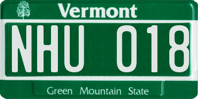 VT license plate NHU018