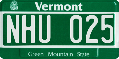 VT license plate NHU025