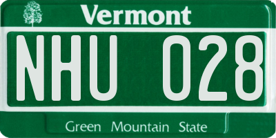 VT license plate NHU028