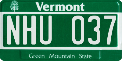 VT license plate NHU037