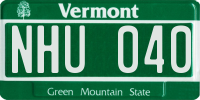 VT license plate NHU040