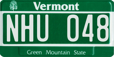 VT license plate NHU048