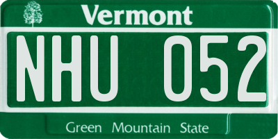VT license plate NHU052