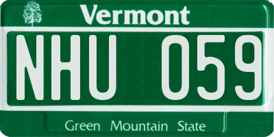 VT license plate NHU059