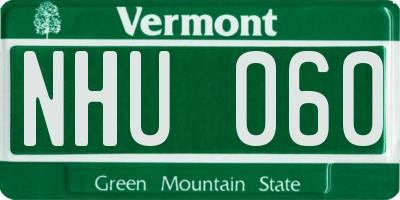 VT license plate NHU060