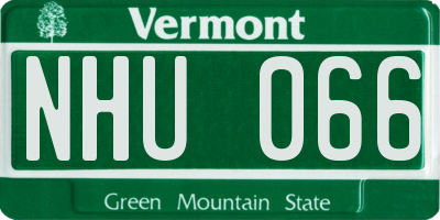 VT license plate NHU066