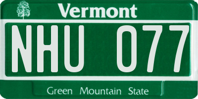 VT license plate NHU077