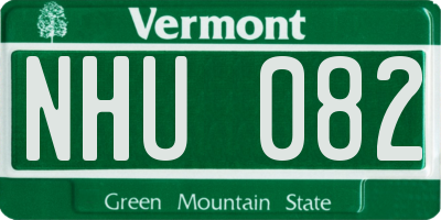 VT license plate NHU082