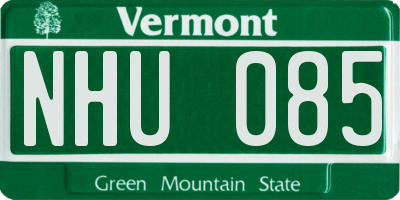 VT license plate NHU085