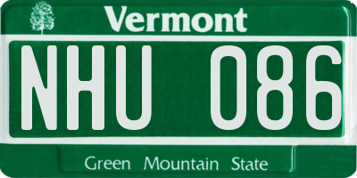 VT license plate NHU086