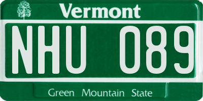VT license plate NHU089