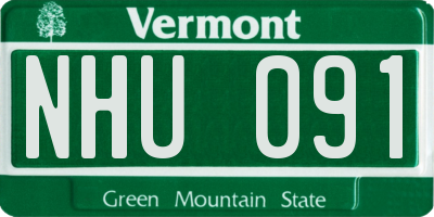 VT license plate NHU091