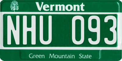 VT license plate NHU093