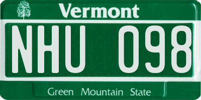 VT license plate NHU098