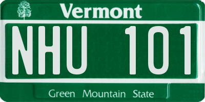 VT license plate NHU101