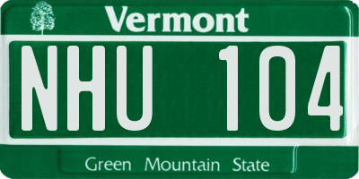 VT license plate NHU104