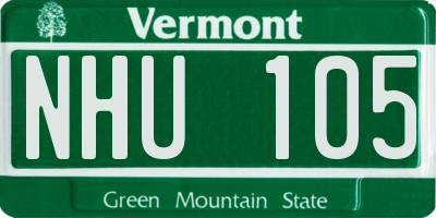 VT license plate NHU105