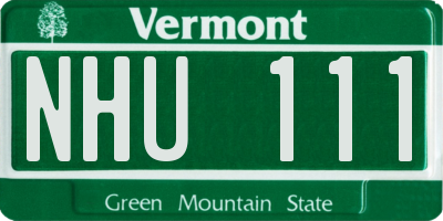 VT license plate NHU111