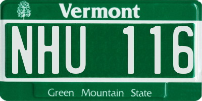VT license plate NHU116