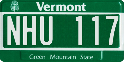 VT license plate NHU117