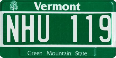 VT license plate NHU119