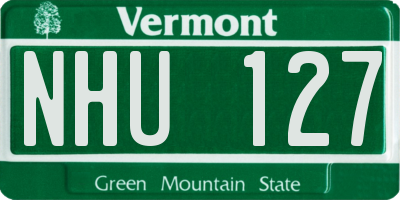 VT license plate NHU127