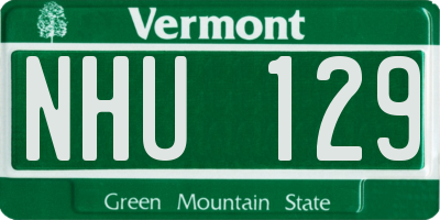 VT license plate NHU129