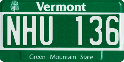VT license plate NHU136