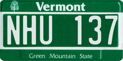 VT license plate NHU137