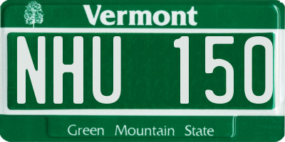 VT license plate NHU150