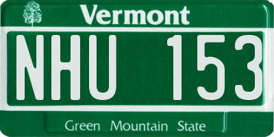VT license plate NHU153