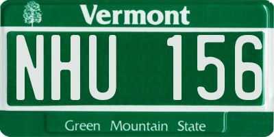 VT license plate NHU156