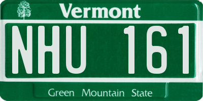 VT license plate NHU161