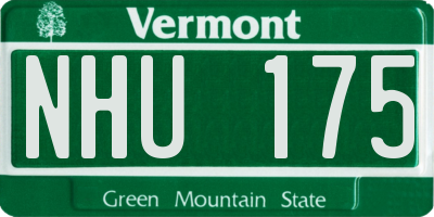 VT license plate NHU175