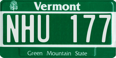 VT license plate NHU177