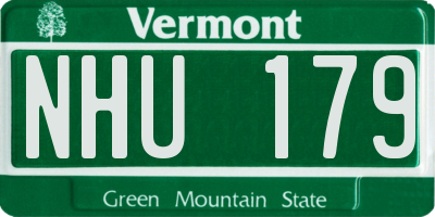VT license plate NHU179