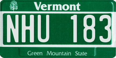 VT license plate NHU183