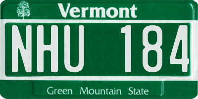 VT license plate NHU184